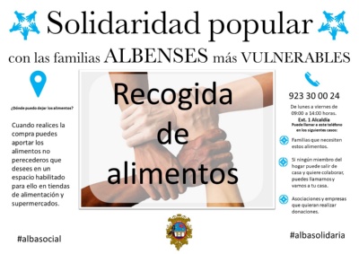 Solidaridad popular con las familias albenses más vulnerables